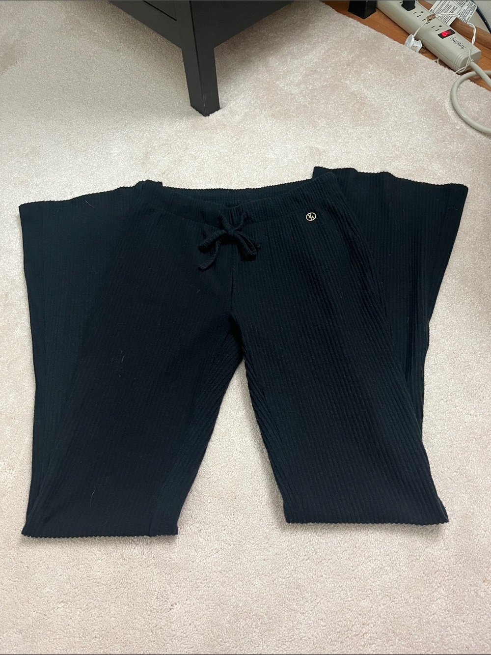 NWOT YoungLA Ava Black Ribbed Flare Pants
